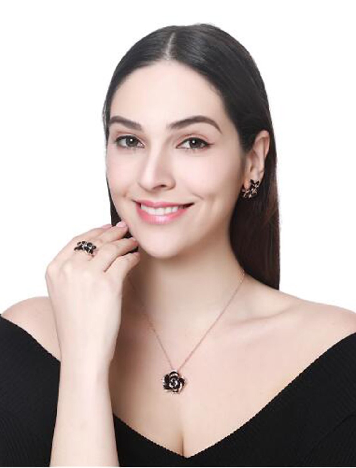 Damen-Schmuckset, Brautschmuck-Sets, 3D-Blume, kostbar, modisch, Strass, versilbert, vergoldet, Ohrringe, Schmuck, Silber / Herbst, Hochzeit, Gold, für Weihnachten, Hochzeit, Abendgeschenk, formell, 1 Set